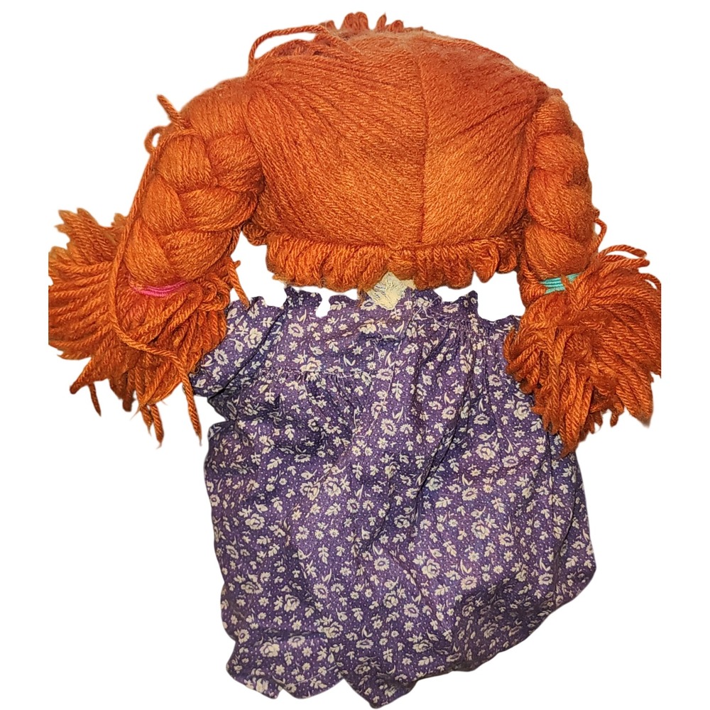 VTG 1982 Cabbage Patch Kids Doll Red Hair Blue Eyes Purple Floral Dress 16" READ - Picture 9 of 9